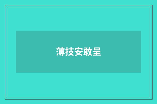 薄技安敢呈