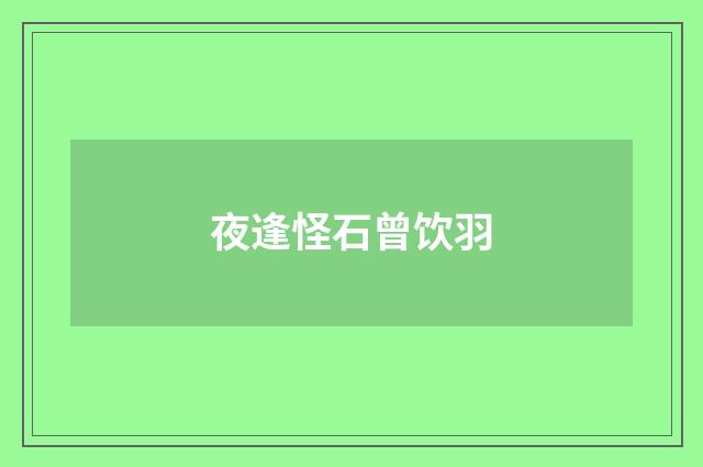 夜逢怪石曾饮羽