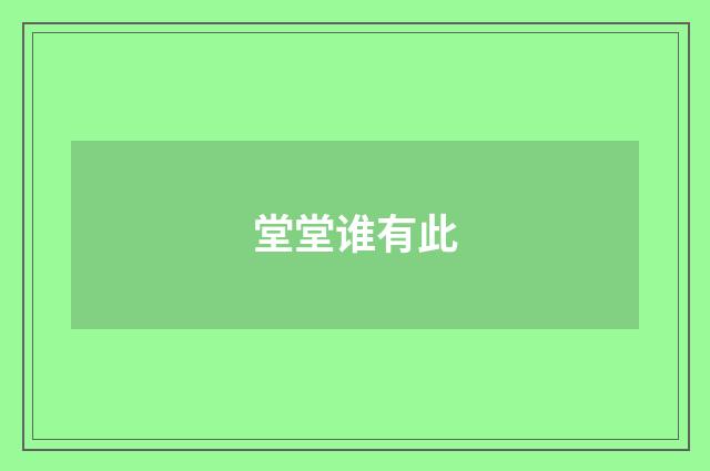 堂堂谁有此