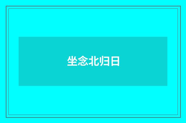 坐念北归日
