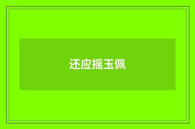 还应摇玉佩