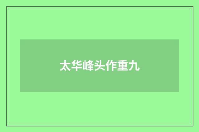 太华峰头作重九