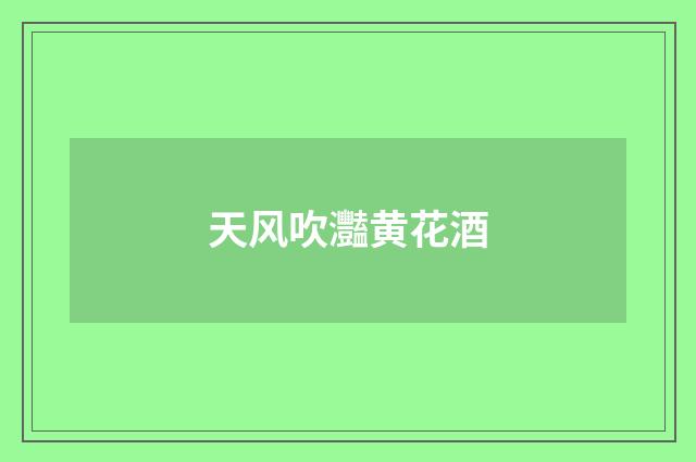 天风吹灩黄花酒