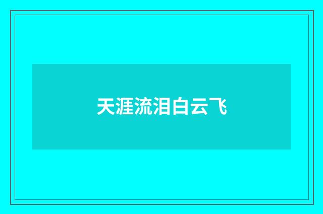 天涯流泪白云飞