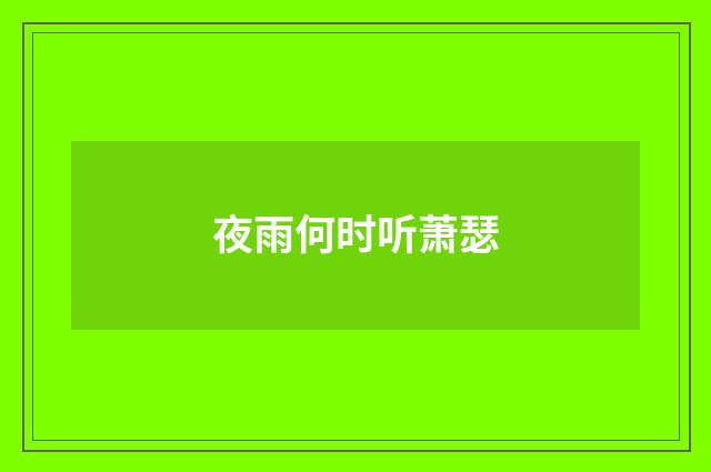 夜雨何时听萧瑟