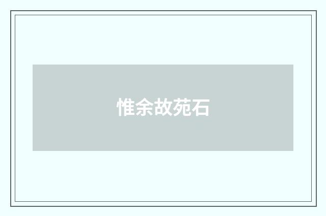 惟余故苑石
