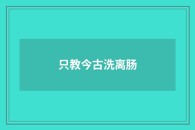 只教今古洗离肠
