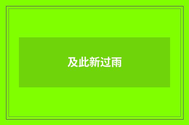 及此新过雨