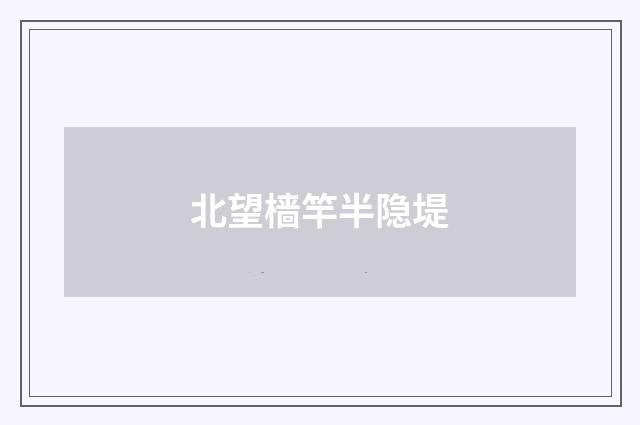 北望樯竿半隐堤