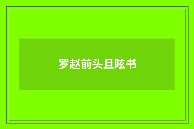 罗赵前头且眩书