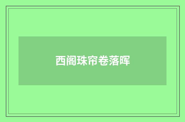 西阁珠帘卷落晖