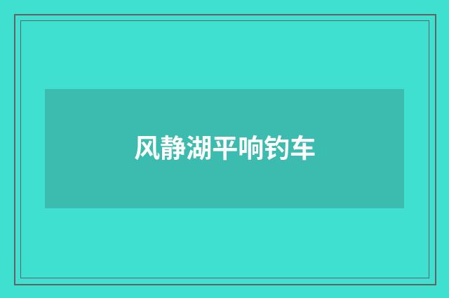 风静湖平响钓车