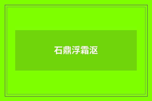石鼎浮霜沤
