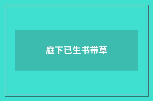庭下已生书带草
