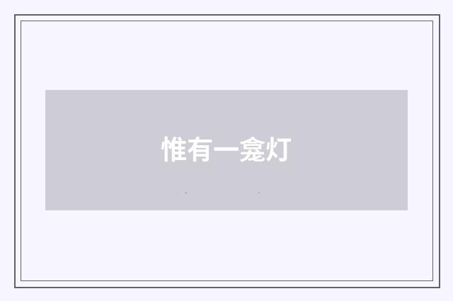 惟有一龛灯