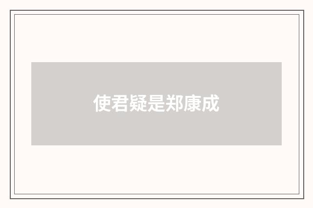 使君疑是郑康成