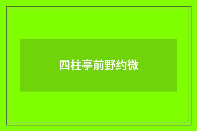 四柱亭前野约微