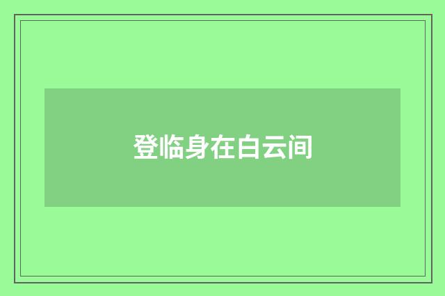 登临身在白云间