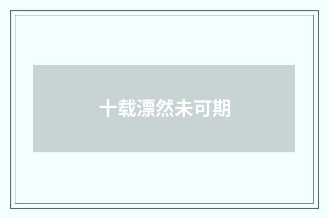 十载漂然未可期