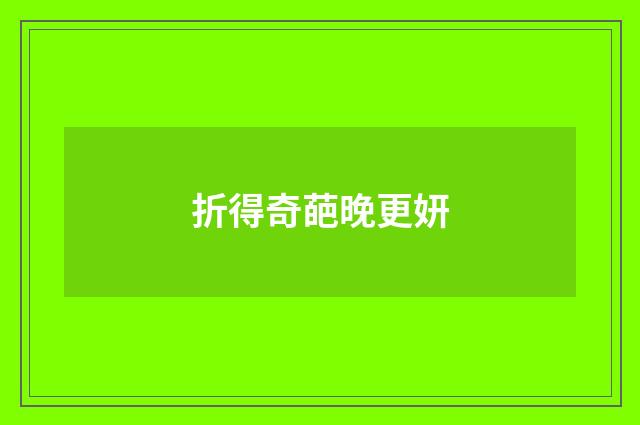 折得奇葩晚更妍