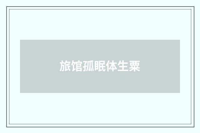 旅馆孤眠体生粟