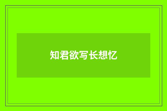 知君欲写长想忆