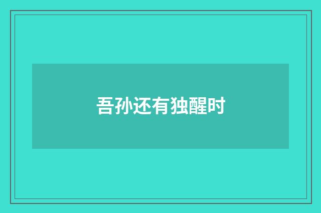 吾孙还有独醒时