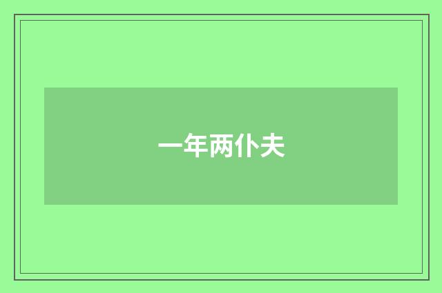 一年两仆夫