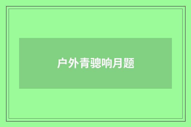 户外青骢响月题