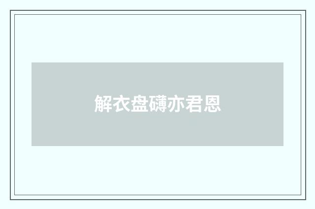 解衣盘礴亦君恩