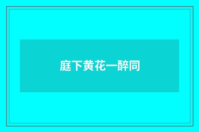 庭下黄花一醉同