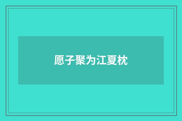 愿子聚为江夏枕