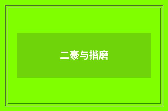 二豪与揩磨