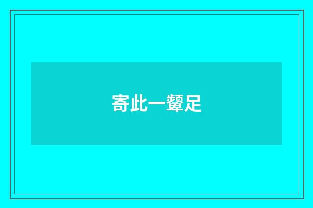 寄此一颦足