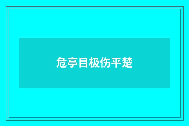 危亭目极伤平楚