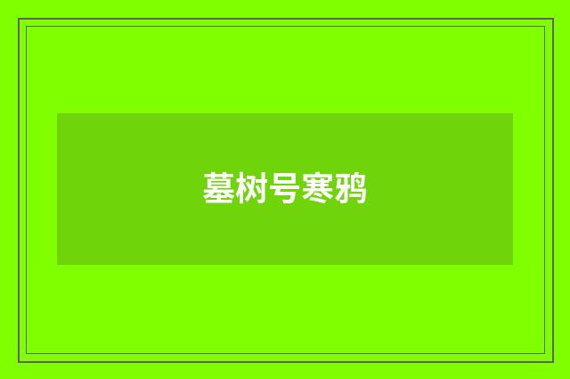 墓树号寒鸦