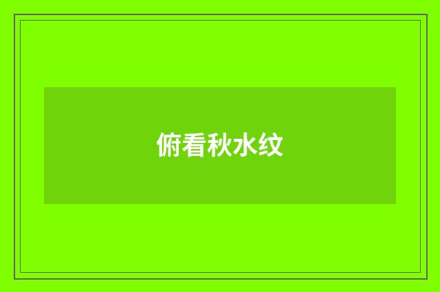 俯看秋水纹