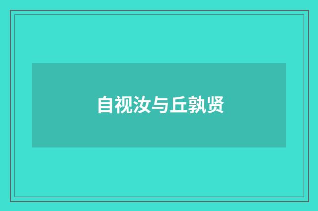 自视汝与丘孰贤