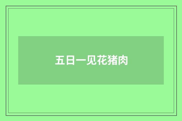 五日一见花猪肉