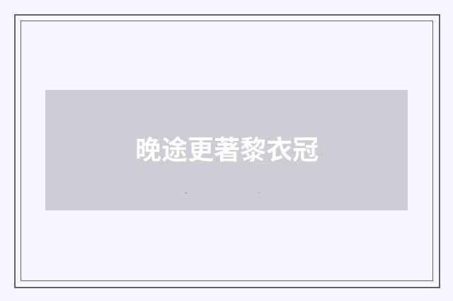 晚途更著黎衣冠