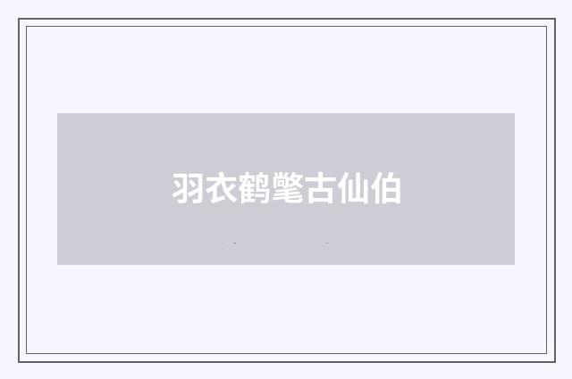 羽衣鹤氅古仙伯
