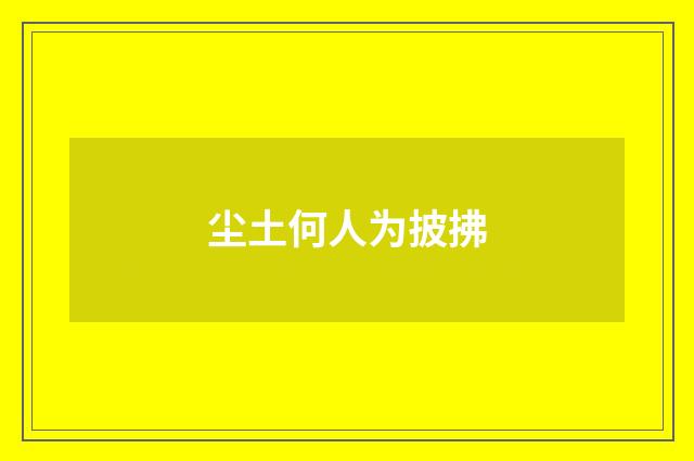 尘土何人为披拂