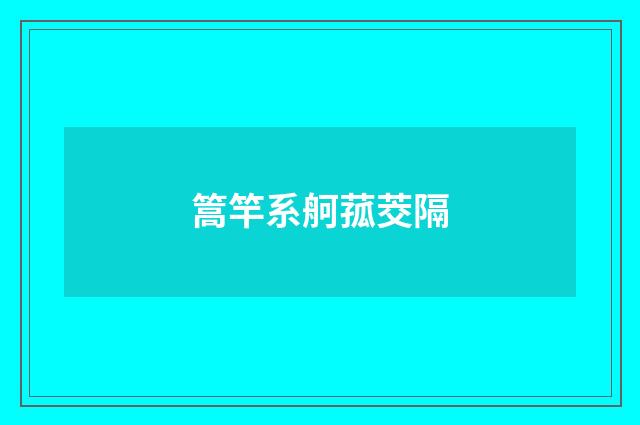 篙竿系舸菰茭隔