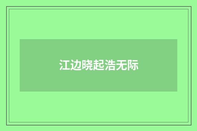 江边晓起浩无际