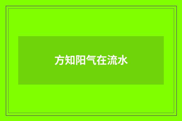 方知阳气在流水