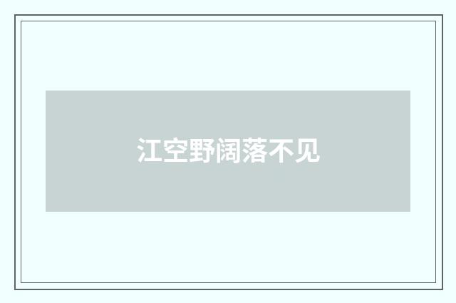 江空野阔落不见