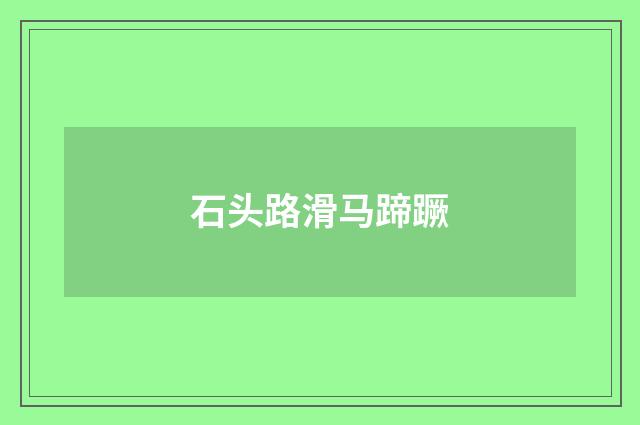 石头路滑马蹄蹶