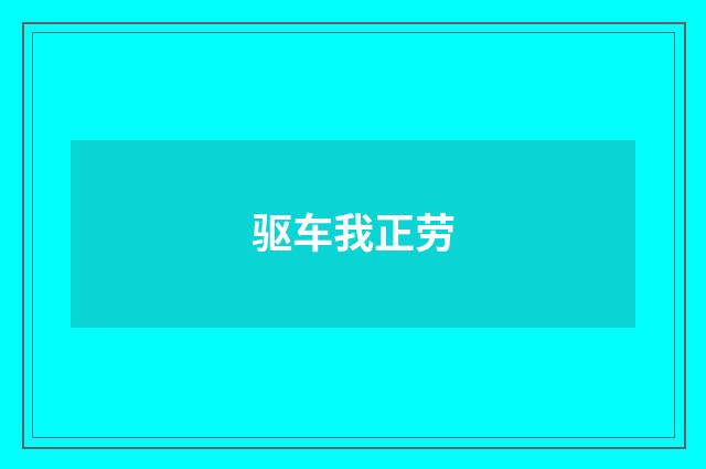 驱车我正劳