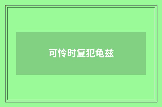 可怜时复犯龟兹