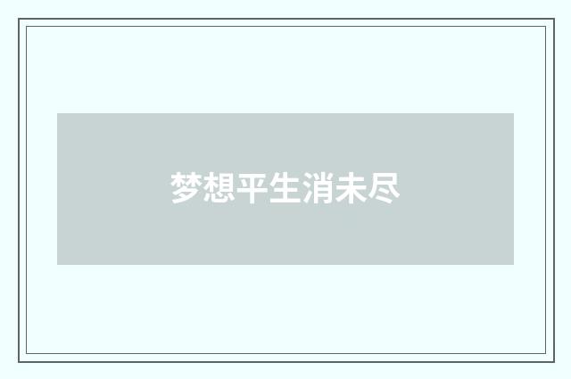 梦想平生消未尽